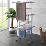 �tag�re � linge � 3 niveaux avec roues argent� 60x70x129 cm