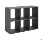 Ltagre loni 2x3 - gris - 8 espaces de rangement - utilisation polyvalente