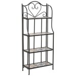 �tag�re en mosa�que et fer forg� noire