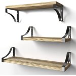 Etag�res murales lot de 3 �tag�re murale bois et m�tal etag�res murales de rangementen fil m�tallique ...