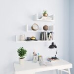 tagres murales 3 pcs blanc bois d ingnierie