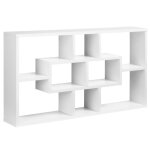 tagre murale bibliothque 8 cubes - homcom - meuble de rangement - 85 x 145 x 475 cm - blanc