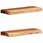 �tag�res murales en bois dacacia - vidaxl - 40x20x35 cm - brun - lot de 2 - bois massif - design peu ...