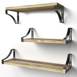 Étagère murale bois flottante ? lot de 3 tablettes métal ? charge max 10 kg ? salon chambre bureau cuisine ... Étagère murale bois flottante ? lot de 3 tablettes métal ? charge max 10 kg ? salon chambre bureau cuisine ...