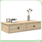 �tag�re murale - ch�ne sonoma - bois ding�nierie - 80 x 34 x 17 cm - 60 kg max