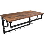 �tag�re murale avec crochets et tringle porte mantau mural - style rustique rangement pratique et �l�gant ...