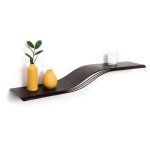 Etag�re murale flottante - ewart woods - en bois wenge 116 cm - design moderne courb�