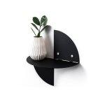 �tag�re murale m�tallique - ewart woods - tablette ronde pour plantes et d�corations 30cm noir