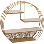 Etagère murale ronde en métal - gold - l. 39 x l. 103 x h. 36 cm Etagère murale ronde en métal - gold - l. 39 x l. 103 x h. 36 cm