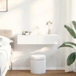 �tag�re murale avec tiroirs - �tag�res flottante avec rangement blanc 80x33x17 cm bois ding�nierie