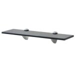 Étagère murale en verre trempé 40x10 cm Épaisseur 8 mm noir tablette salle de bain chambre à coucher ... Étagère murale en verre trempé 40x10 cm Épaisseur 8 mm noir tablette salle de bain chambre à coucher ...