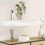 �tag�re murale - vidaxl - mdf blanc - 1 tiroir - 80x25x8 cm - finition mate