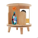 Etag�re pivotante en bois massif - 1 �tage - �tag�re 360� pivotante au sol avec jambes - couleur du bois ...