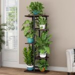 �tag�re � plante porte plante multifonction cr�atif escalier � fleurs d�coratif h 71 cm noir