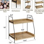 Étagère de rangement 2 niveaux bois et métal - organisateur de comptoir cuisine salle de bain et accessoires ... Étagère de rangement 2 niveaux bois et métal - organisateur de comptoir cuisine salle de bain et accessoires ...