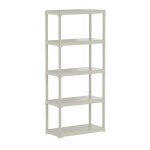 tagre de rangement 5 niveaux 80x40x176?cm - etagre beige polypropylne rsistant charge 150 kg anti ...