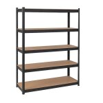 Etagère de rangement noire 120 x 60cm x h180cm - rayonnage en métal haute qualité 5 plateaux charges ... Etagère de rangement noire 120 x 60cm x h180cm - rayonnage en métal haute qualité 5 plateaux charges ...