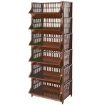 tagre de rangement plastique artecsis ? 6 niveaux modulables ? 110x41x30 cm ? 10 kg / niveau marron ...