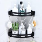 Etagere salle de bain sans percage tagre murale noire douche panier rangement angle avec 4 crochets tablette ... Etagere salle de bain sans percage tagre murale noire douche panier rangement angle avec 4 crochets tablette ...