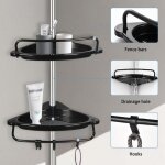 tagre salle de bain tlescopique - mengda - tagre de douche rglable en hauteur - hauteur105 - 310cm ...