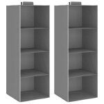 tagre suspendue - non spcifi - 2 pcs - 4 niveaux - gris et blanc - tissu