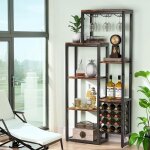 �tag�re � vin autonome � 5 �tages avec support en verre et rangement de vin �tag�re industrielle pour ...