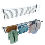 �tendoir balcon pliable et inclinable anti - rouille ? antracite ? 162x63x8 cm duo
