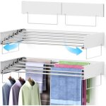 Etendoir linge muralsechoir a linge pliable avec 5 barres de schage inoxydable capacit de charge de 50kg8040cm ...