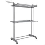 tendoir  linge pliable 635 x 128 x 148 cm grande capacit utilisation intrieure et extrieure gris ...