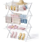 �tendoir � linge pliable�conomiseur despace avec 3 niveauxextensible pour lint�rieurblanc
