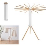 �tendoir � linge portable pliable octopus avec barre en bois - peu encombrant - pour lint�rieur - s�choir ...