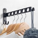 Étendoir mural cintre mural support de séchage rotation 90° porte - vêtements pliable mural pour balcon ... Étendoir mural cintre mural support de séchage rotation 90° porte - vêtements pliable mural pour balcon ...