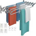 Etendoir sechoir À linge mural retractable pliable 80cm extérieur intérieur avec 3 accroche acier inox ... Etendoir sechoir À linge mural retractable pliable 80cm extérieur intérieur avec 3 accroche acier inox ...