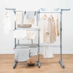 �tendoir vertical double extensible 3 niveaux 30 barres s�choir pliant avec roulettes 6 ailes 22 m d?�tendage ...
