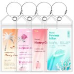 �tiquettes bagage croisi�re xxl - 4 pi�ces pvc transparent bandes m�talliques - convient pour bateaux ...