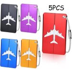 tiquette bagage - non spcifi - aluminium - tanche - 5 couleurs - 7. 5x4. 5cm