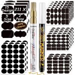 �tiquettes bocaux 211pcs + 2 marqueurs de craie�tiquettes autocollantes bocaux noires�tiquettes de tableau ...