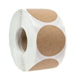 tiquettes rondes autocollantes - non spcifi - lot de 500 - papier kraft - couleur marron - 25 cm de ...
