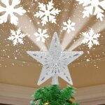 toile de sapin de nol projecteur de flocons de neige led rotatif intgr toile argente pour sapin ...