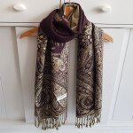 tole chle charpe pashmina rversible marron chocolat