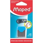 tui de 10 mines de rechange 2 mm + 1 taille mines pour recharge compas scolaire - maped