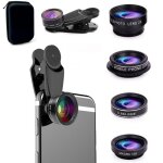 �tui pour appareil photo hd 5 en 1 kit dobjectif pour t�l�phone portable kit dobjectif fisheye 198� pour ...