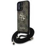 Coque guess hardcase 4g big logo avec cordon pour iphone 16 - brown
