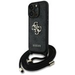 Coque guess hardcase 4g big logo avec cordon pour iphone 16 pro max - black