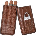 Étui à cigares à 3tubescave à cigares en cuir à motif crocodileboîte à cigares avec coupe - cigare en ... Étui à cigares à 3tubescave à cigares en cuir à motif crocodileboîte à cigares avec coupe - cigare en ...