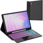 �tui clavier d�tachable pour samsung galaxy tab s11 - woopso - 11 pouces - clavier r�tro�clair� arc - ...
