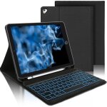 �tui clavier ipad 9. 7 - keeper - bluetooth - r�tro�clair� 7 couleurs - azerty fran�ais