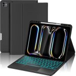 �tui clavier pour ipad pro 13 pouces (m4) 2024 france azerty - trackpad clavier r�tro�clair� 7 couleurs ...