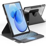 tui clavier touchpad - infiland - samsung galaxy tab s9 fe + / s9 plus - noir - rtroclair - rotation ...