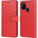 Etui coque pour samsung galaxy a21sprotection etui housse premium en cuir pufermeture magn�tique - rouge ...